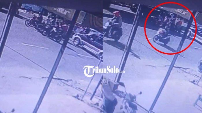 TERTABRAK TRUK KONTAINER - Rekaman CCTV kecelakaan di Jalan Solo-Sragen, tepatnya di Simpang Pulosari, Kecamatan Kebakkramat, Kabupaten Karanganyar, Selasa (22/4/2025) sore. Dalam insiden itu, seorang petugas supeltas tertabrak truk kontainer saat sedang hendak menolong pengendara motor yang terjatuh.