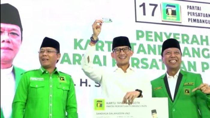 Sandiaga Salahuddin Uno resmi bergabung menjadi kader Partai Persatuan Pembangunan (PPP).