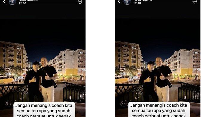 Status Nova Arianto yang menyebutkan Shin Tae-yong jangan menangis