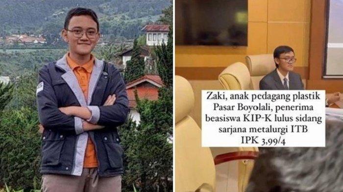 Musholizaky Aflahal Mumin atau Zaky, anak pedagang plastik di Boyolali viral setelah lulus dari ITB dengan IPK 3,99