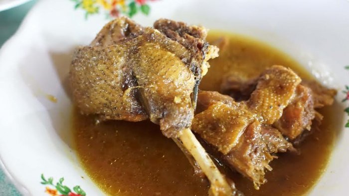 Opor bebek di Warung Makan Opor Bebek dan Bebek Goreng Bu Yadi.