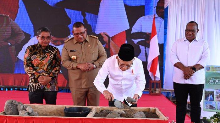 Wapres letakkan batu pertama pembangunan kantor pemerintahan Papua Barat Daya.
