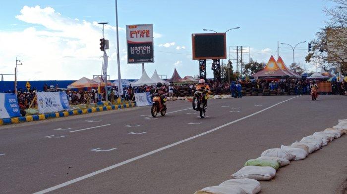 Ikatan Motor Indonesia atau IMI Papua Barat Daya adakan event Balap Motor Open Championship Kapolda Cup 2023 di Kota Sorong, Papua Barat Daya, Jumat (29/9/2023).