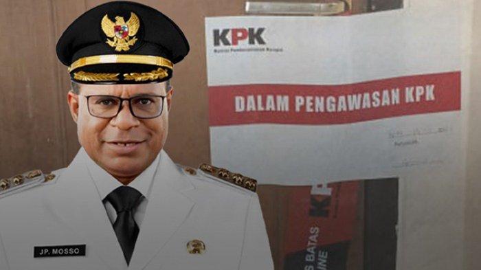 Foto Pj Bupati Sorong Yan Piet Mosso dan kondisi ruangan di kantor Bupati Kabupaten Sorong disegel KPK, Senin (13/11/2023).