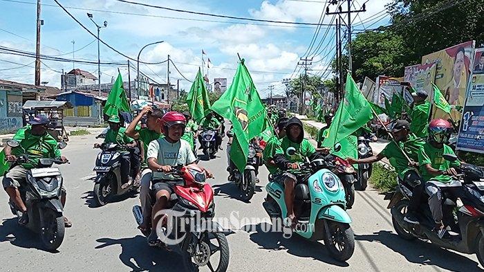 Partai Persatuan Pembangunan (PPP) menggelar kampanye akbar di Gedung Olah Raga atau GOR Pancasila Kota Sorong, Provinsi Papua Barat Daya, Sabtu (3/2/2024)