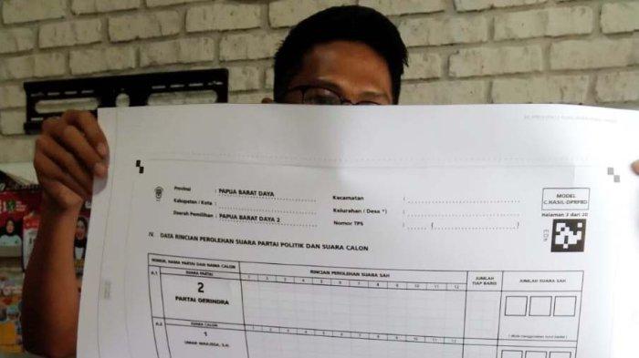 C1 pleno DPRD Kota Sorong dan Provinsi Papua Barat Daya yang dicetak di Kota Sorong tiga hari sebelum pencoblosan.