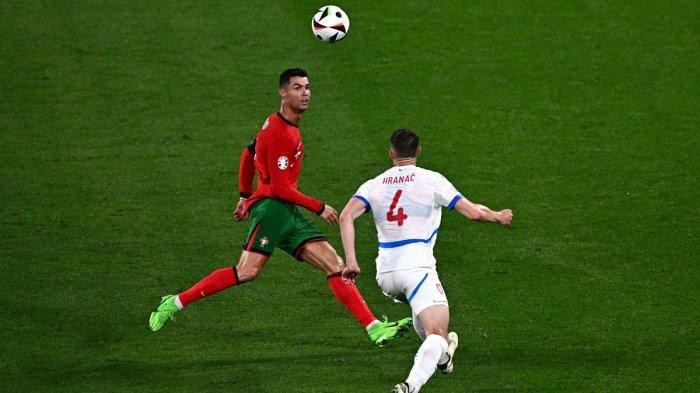 Cristiano Ronaldo saat melawan Republik Ceko di Euro 2024.