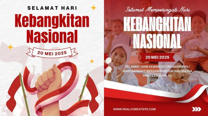 HARI KEBANGKITAN NASIONAL - Kumpulan poster Hari Kebangkitan Nasional diunduh dari Canva Kamis 15 Mei 2025.
