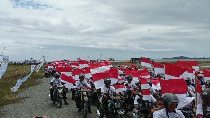 Enam ribu pengendara roda dua mengikuti konvoi merah putih yang dilaksanakan oleh Ikatan Motor Indonesia (IMI) di Kota Sorong, Provinsi Papua Barat Daya, Sabtu (26/8/2023)