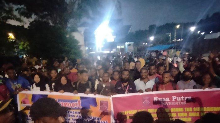 Pelepasan calon mahasiswa asal Papua untuk kuliah di Universitas Nusa Putra Suka Bumi Jawa Barat Senin (3/7/2023).