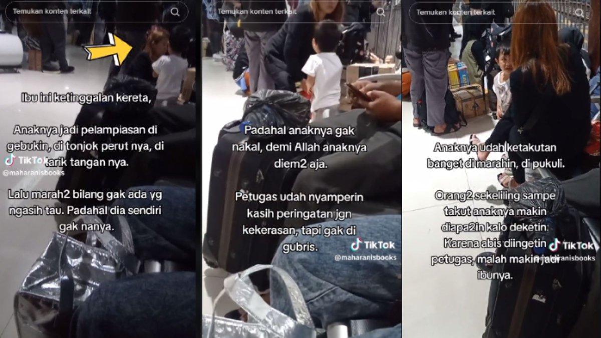 Diduga ibu tersebut kesal dan marah karena ketinggalan kereta