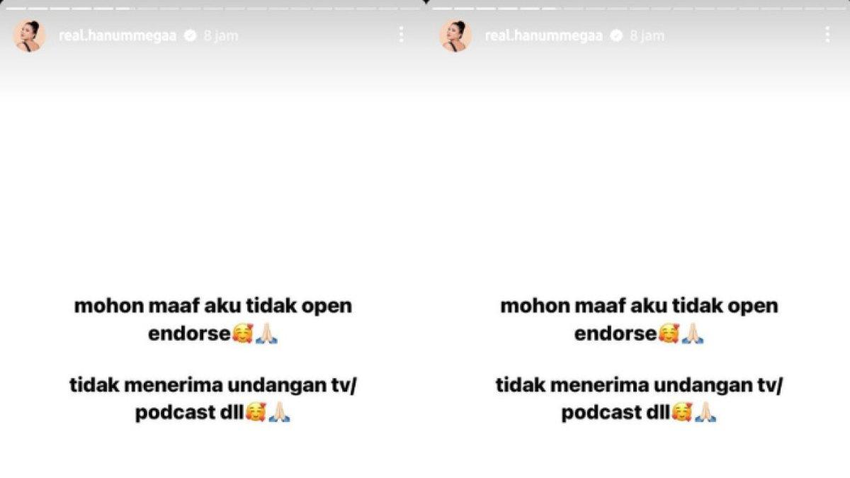 Hanum Mega tak mau terima undangan podcast hingga klarifikasi di TV.