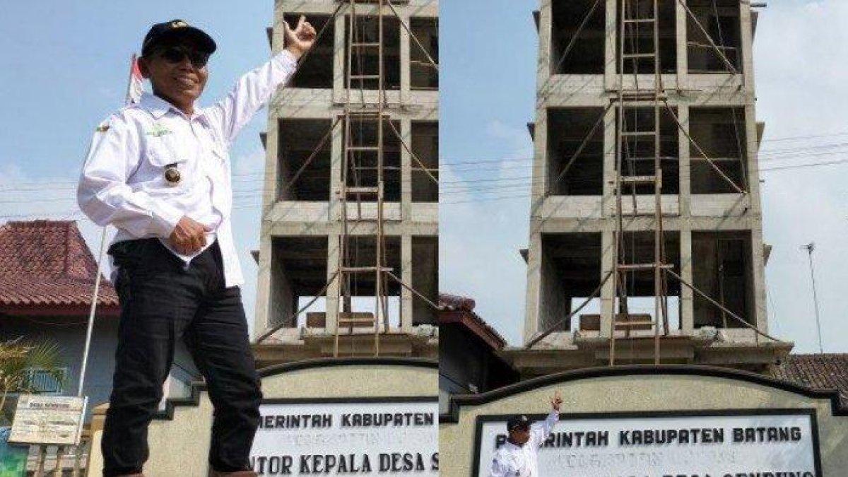 Viral Kades Sembung bangun kantor dewa 8 lantai