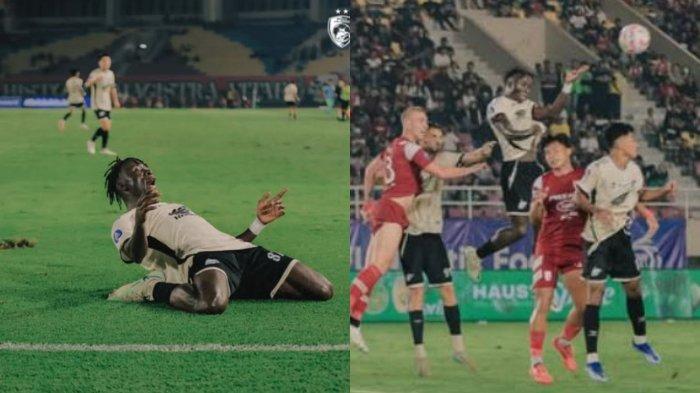 Striker anyar PSM Makassar, Albertine Joao Pereire alias Balotelli mencetak gol perdana saat debut melawan Persis Solo, Senin (13/1/2025).