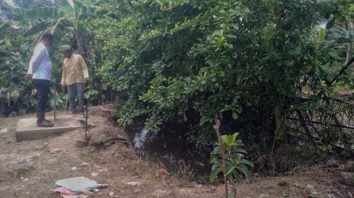 Kolam tempat balita tewas tenggelam di Desa Paraili, Kecamatan Topoyo, Kabupaten Mamuju Tengah, Sulawesi Barat, Sabtu (7/9/2024).