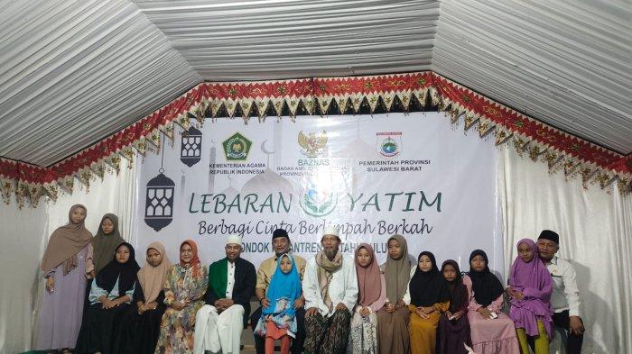Lebaran Anak Yatim Baznas Sulbar bersama Pj Gubernur Sulbar di Ponpes Miftahul Ulum Toabo, Mamuju, Selasa (16/7/2024)