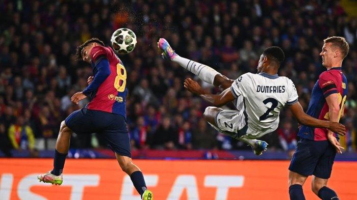 INTER VS BARCA- Pertandingan antara Inter Milan dan Barcelona di leg pertama semi final Liga Champions 2024/2025 berakhir dengan skor imbang 3-3.Kedua tim ini menampilkan permainan menyerang yang intrekatif dan saling balas gol di menit-menit awal pertandingan.