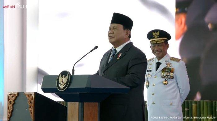 Presiden Prabowo Subianto memberikan sambutan dalam acara Pelantikan Kepala Daerah di Istana Negara, Jakarta Pusat, Kamis (20/2/2025).