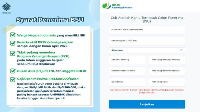 BSU BPJS KETENAGAKERJAAN - Segera cair, simak cara cek penerima BSU BPJS Ketenagakerjaan 2025 melalui aplikasi JMO di handphone (HP) serta link bsu.bpjsketenagakerjaan.go.id. Simak pula jadwal pencairan Bantuan Subsidi Upah atau BSU 2025 yang akan diberikan pemerintah.