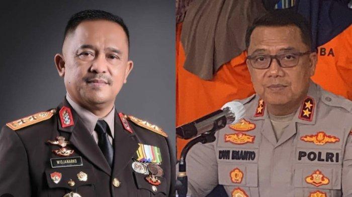 KAPOLDA SULTRA : Kolase foto Irjen Pol Didik Agung Widjanarko (kiri), kini menjabat sebagai Kepala Kepolisian Daerah Sulawesi Tenggara, menggantikan Irjen Pol Dwi Irianto. Pergantian tersebut berdasarkan Surat Telegram Mutasi terbaru Kapolri nomor ST/1084/V/KEP/2024 yang beredar pada Rabu (21/5/2025).