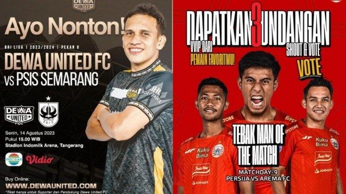 Jadwal Liga 1 Dewa United vs Persija, akan berlangsung Jumat, 25 Agustus 2023, pukul 19.00 WITA.