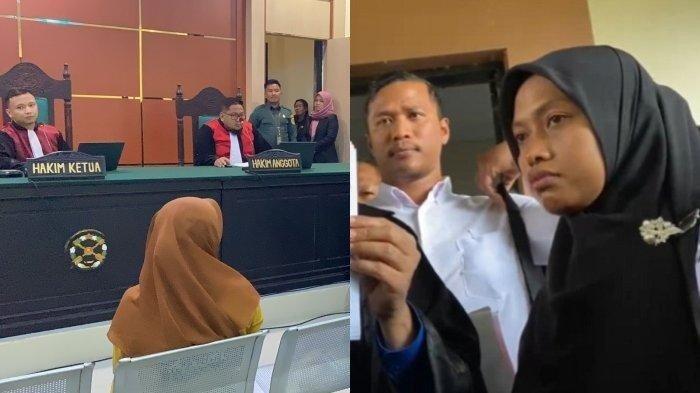 KOLASE FOTO: Ibu korban murid SDN 4 Baito Konawe Selatan (kiri), dan guru honorer Supriyani (kanan)