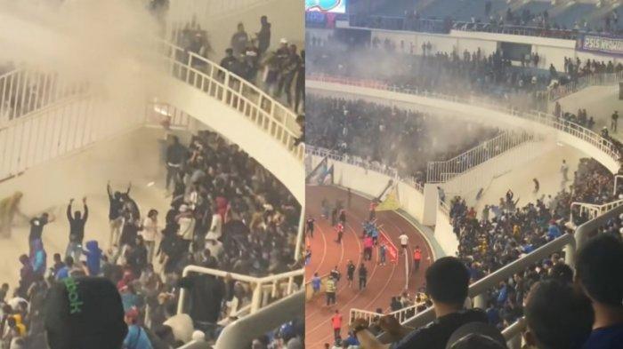 Ricuh Suporter PSIS Semarang Vs Persib Bandung di pekan ke-9 BRI Liga 1 2023-2024.