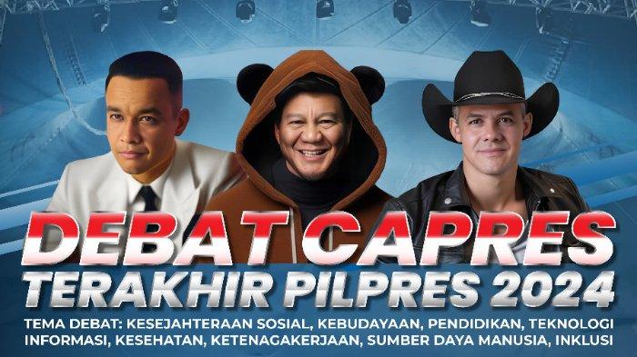 Saksikan live streaming debat capres pada Minggu (04/02/2024) mulai pukul 19.00 WIB malam ini. Live streaming disiarkan langsung dari lokasi pelaksanaan debat terakhir Pilpres 2024.