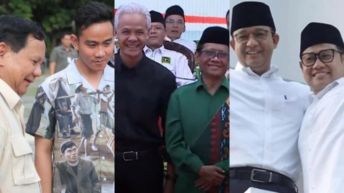 Adu kuat hasil survei Capres Cawapres 2024, Prabowo Subianto dan Gibran Rakabuming, Ganjar Pranowo dan Mahfud MD, Anies Baswedan Muhaimin Iskandar. Hasil survei terbaru terkait Pemilihan Presiden atau Pilpres 2024 itu kembali dirilis sejumlah lembaga survei memasuki masa pendaftaran Calon Presiden (Capres) dan Calon Wakil Presiden (Cawapres).