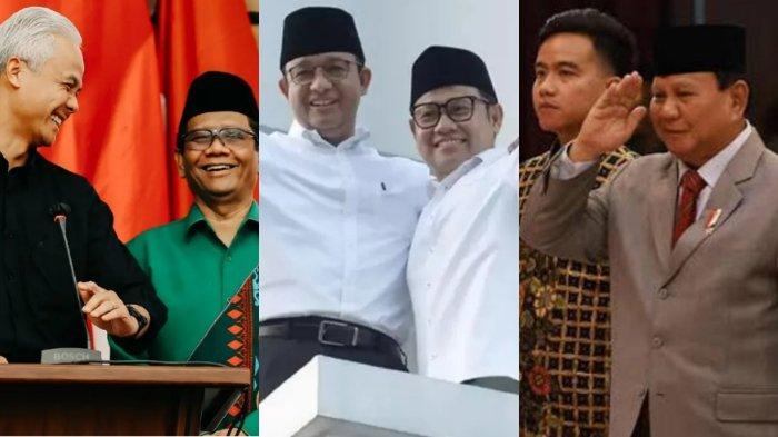 Update hasil survei Calon Presiden atau Capres 2024 yakni Anies Baswedan, Prabowo Subianto, dan Ganjar Pranowo jelang debat Cawapres 2024. Debat Calon Wakil Presiden (Cawapres) 2024 antara Muhaimin Iskandar (Cak Imin), Gibran Rakabuming Raka, dan Mahfud MD tersebut akan berlangsung pada Minggu (21/01/2024).