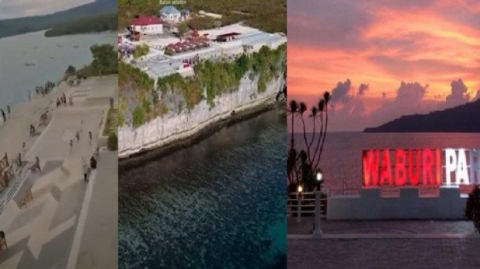 Berikut ini panorama Waburi Park destinasi wisata di Buton Selatan, Sulawesi Tenggara (Sultra). Keindahan wisata tersebut menonjolkan panorama matahari terbenam atau sunset dan lautan yang membentang luas. Dari titik Waburi Park, mata akan dimanjakan dengan eksotisme dan kesejukan. Pasalnya, sensasi dari melihat pemandangan dari Waburi Parak tentunya mengasyikkan.
