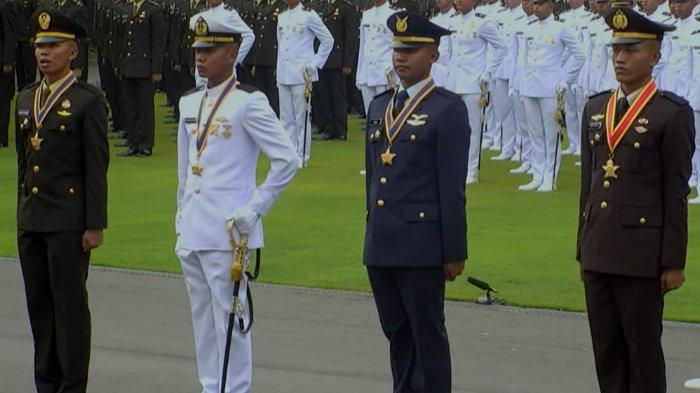 Profil 4 peraih Adhi Makayasa 2023 Akademi Kepolisian (Akpol) Ipda Irfan Urane Azis, Akademi Angkatan Udara (AAU) Letda Muhammad Galuh Safari Rahmat, Akademi Angkatan Laut (AAL) Letda Hermawan Burhanudin Tri Putro, dan Akademi Militer (Akmil) Letda Inf Sawung Setiawan (dari kanan ke kiri).