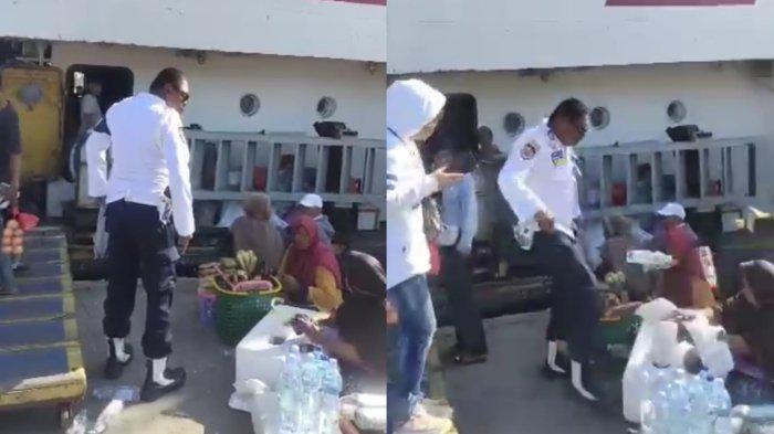Beredar video viral seorang oknum petugas pelabuhan menendang jualan pedagang di Pelabuhan Nusantara Kendari, Provinsi Sulawesi Tenggara (Sultra).