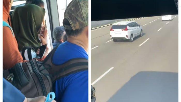 Aksi pria yang marah di bus dan meminta sopir menabrakan kendaraannya