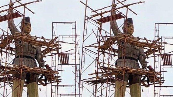 Pemkab Banyuasin melayangkan teguran ke pihak kontraktor imbas Patung Bung Karno yang dinilai warga sangat tidak mirip dengan sosok sang proklamator.