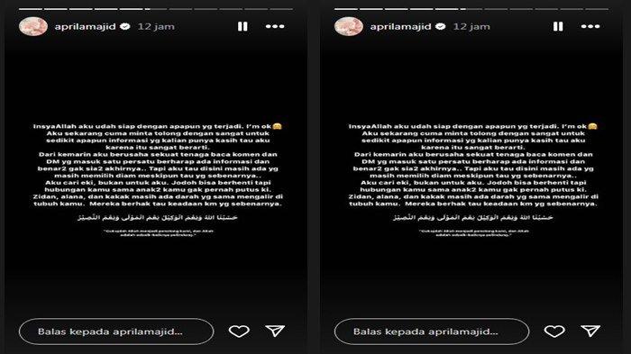 Aprila Majid Tanggapai Fakta Soal Suami Ternyata Hidup Wanita Lain