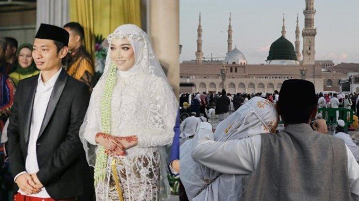 DUKA ISTRI GUS ALAM- Aslikh Rina Ulyaddin dan Alamudin Dimyati Roisda saat menikah pada 2020. Rina berduka atas kepergian sang suami Anggota Dewan Perwakilan Rakyat (DPR) RI, KH Alamudin Dimyati Rois yang meninggal dunia