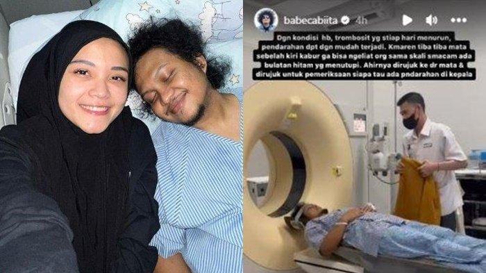 Babe Cabita dan istrinya saat di rumah sakit. Babe Cabita dilarikan ke rumah sakit karena DBD. Matanya dikabarkan kabur