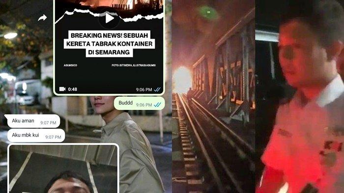 Beredar chat Budi Winarno(34), masinis KA Brantas yang bertugas setelah kecelakaan menghamtam sebuah truk di perlintasan kereta api, Selasa(19/7/2023)