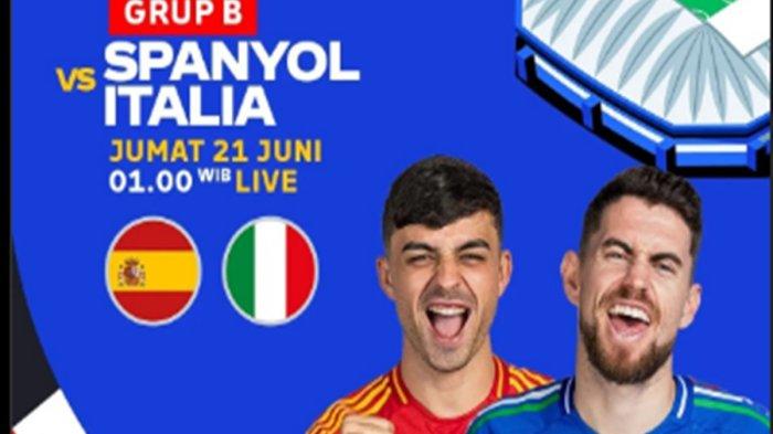 Berikut jadwal tayang acara TV pada Jumat(21/6/2024) di NET TV, SCTV, RCTI, Trans TV, Trans 7, dan Indosiar. Kick Off UEFA EURO 2024 Spanyol vs Italia