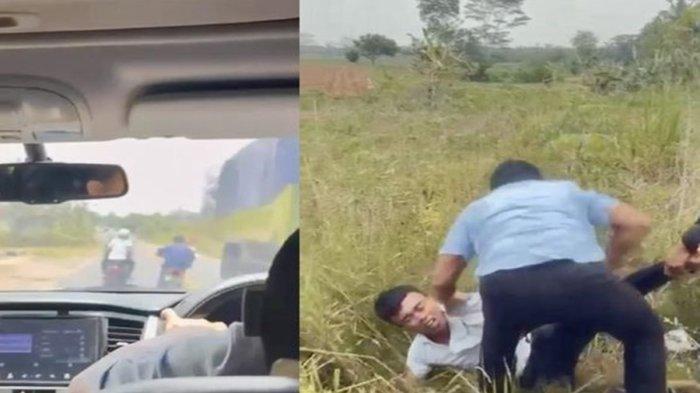 Bripka Rico Hady Saputra (baju biru) tangkap komplotan pencuri sepeda motor, saat berkendara dengan anak dan istrinya viral di media sosial.