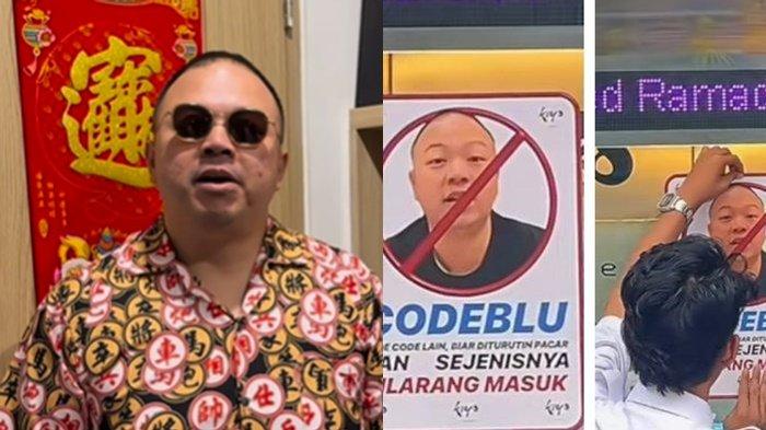 DERETAN KONTROVERSI CODEBLU. (Kiri) tangkap layar Codeblu minta maaf usai kritik toko roti CP. (kanan) Gerakan memboikot konten kreator William Anderson alias Codeblu mulai gencar terjadi. Terbaru, sebuah larangan masuk kepada sang konten kreator tersebut di sebuah kafe di Lampung viral di media sosial . diperiksa Polres Metro Jakarta Selatan terkait dugaan pemerasan terhadap sebuah toko roti berinisial CP, pada Selasa (11/3/2025).