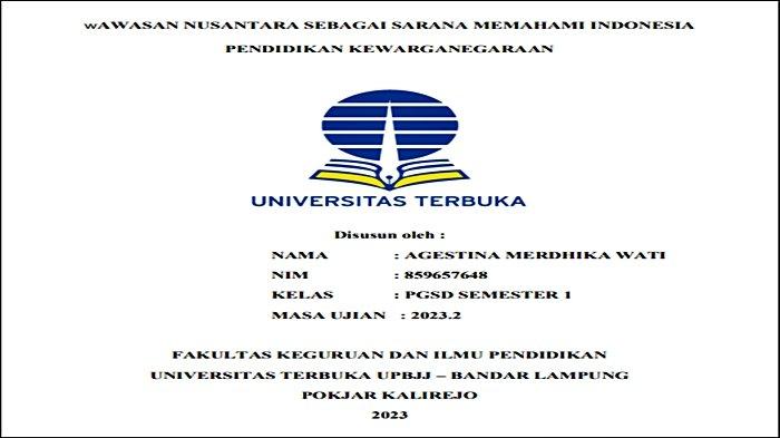 Contoh Cover Artikel Wawasan Nusantara Sebagai Sarana Memahami Indonesia Tugas 1 UT MKWU 4109 PKN