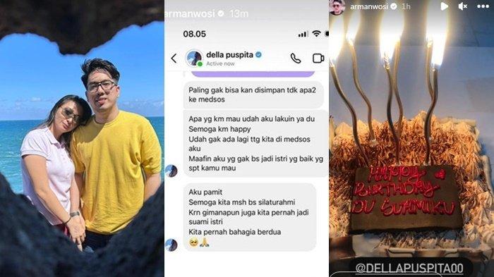 Della Puspita mengirimkan pesan meminta pisah melalui direct message (DM) kepada Arman Wosi