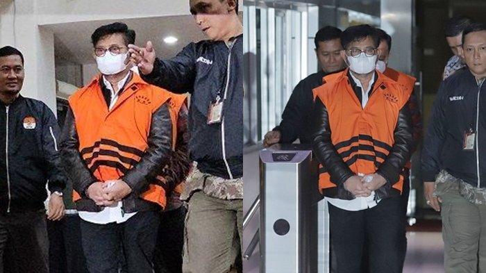 Eks Menteri Pertahanan Syahrul Yasin Limpo berjalan menuju ruang konferensi pers gedung Komisi Pemberantasan Korupsi (KPK), Jakarta Selatan, Jumat (13/10/2023). KPK resmi menahan eks Menteri Pertanian (Mentan), Syahrul Yasin Limpo seusai diperiksa sebagai tersangka kasus dugaan korupsi di Kementerian Pertanian (Kementan). SYL ditahan di rutan KPK selama 20 hari ke depan. Selain SYL, KPK menahan Direktur Alat dan Mesin Pertanian Kementan Muhammad Hatta.