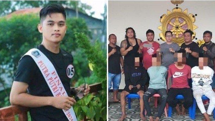 PELAKU PEMBUNUHAN DI BITUNG. (kiri)_sosok korban Zulvickly Laiya yang dibunuh pada Selasa 8 April 2025. (kanan) Empat orang pemuda menjadi tersangka kasus pembunuhan terhadap Zulvickly Laiya (23), finalis Putra Putri Bitung 2024 terjadi di Kota Bitung, Sulawesi Utara.