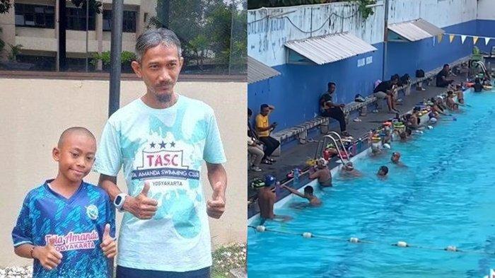 Ghiyats Gajaksahda (9) atau dipanggil Egi yang sempat gagal juara cabang olahraga renang meski finish di posisi kedua kini kembali ceria latihan lagi