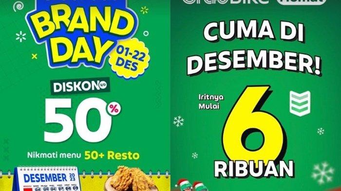 Grab memberikan promo dan diskon dalam rangka diskon 50 resto brand day 50 persen berlaku selama bulan Desember, hari ini, Kamis (7/12/2023).