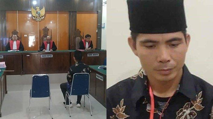 Guru Apinsa, terdakwa kasus memukul murid dengan rotan di Kabupaten Musi Rawas Utara (Muratara), Sumsel, mengajukan pledoi atau pembelaan.