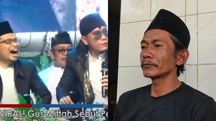 (kiri) Gus Miftah dan Usman Ali Salman Tokoh Agama yang Tertawa Keras saat Mengolok-olok Penjual Es, (kanan) Sunhaji. Gus Miftah memberikan uang sebagai bentuk kompensasi, serta menjanjikan mengadakan pengajian di lingkungan Sunhaji, pedagang es sempat tersinggung